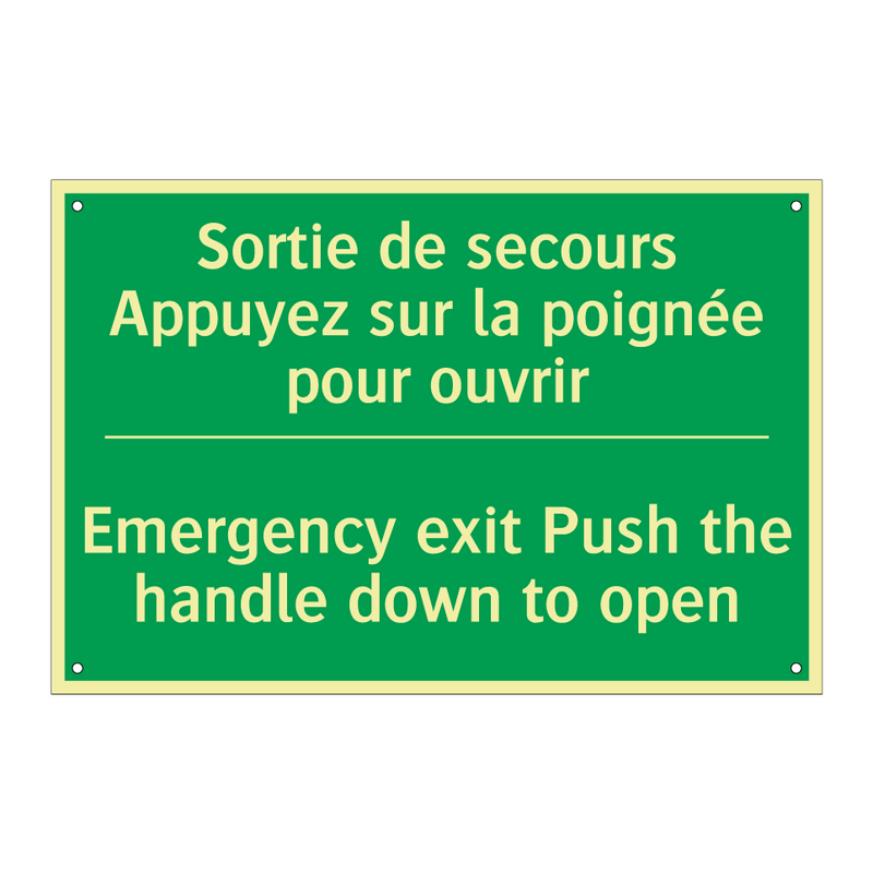 Sortie de secours Appuyez sur /.../ - Emergency exit Push the handle /.../