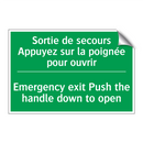 Sortie de secours Appuyez sur /.../ - Emergency exit Push the handle /.../