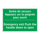 Sortie de secours Appuyez sur /.../ - Emergency exit Push the handle /.../