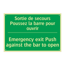Sortie de secours Poussez la barre /.../ - Emergency exit Push against the /.../
