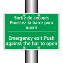 Sortie de secours Poussez la barre /.../ - Emergency exit Push against the /.../