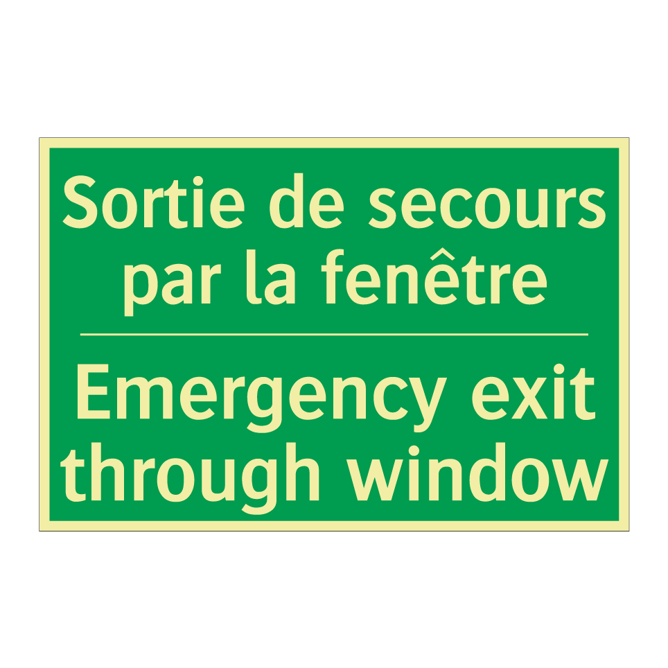 Sortie de secours par la fenêtre /.../ - Emergency exit through window