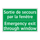 Sortie de secours par la fenêtre /.../ - Emergency exit through window
