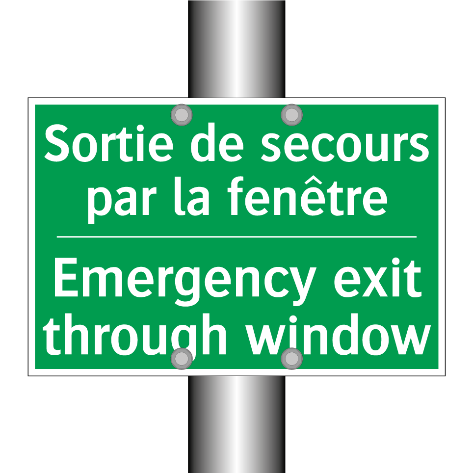 Sortie de secours par la fenêtre /.../ - Emergency exit through window