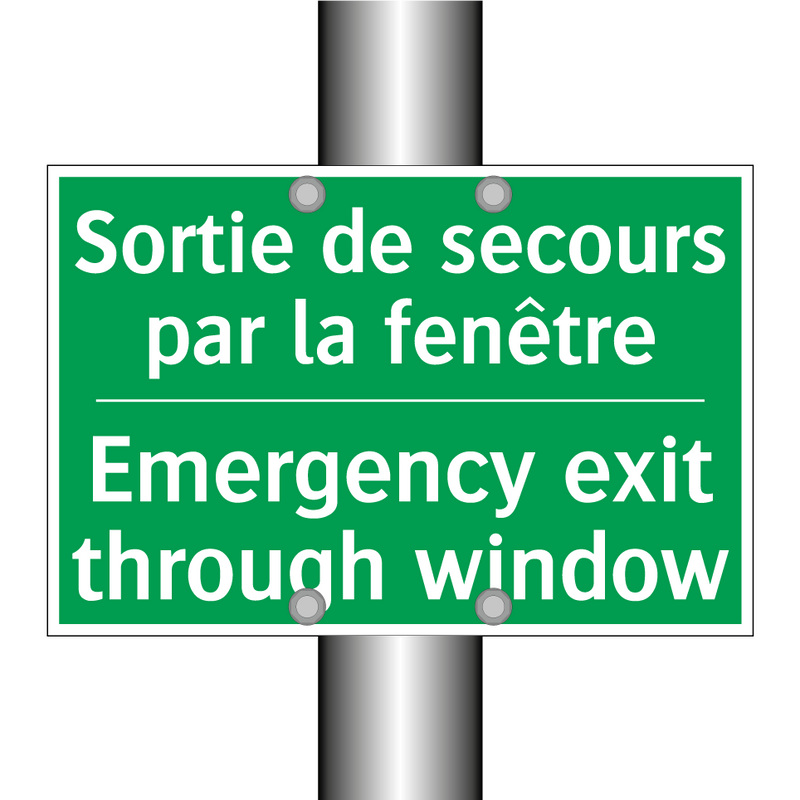 Sortie de secours par la fenêtre /.../ - Emergency exit through window