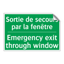 Sortie de secours par la fenêtre /.../ - Emergency exit through window