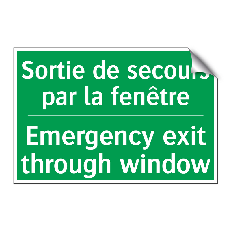 Sortie de secours par la fenêtre /.../ - Emergency exit through window