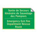 Sortie de Secours Itinéraire de /.../ - Emergency Exit Fire Department /.../