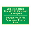 Sortie de Secours Itinéraire de /.../ - Emergency Exit Fire Department /.../
