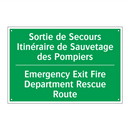 Sortie de Secours Itinéraire de /.../ - Emergency Exit Fire Department /.../