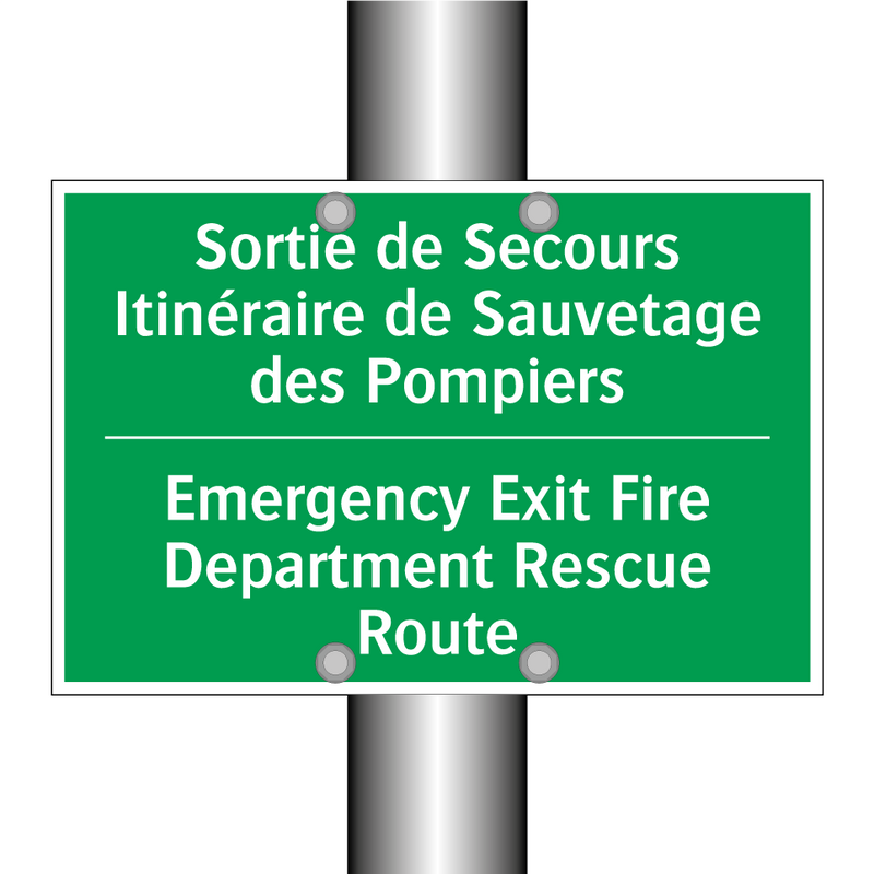 Sortie de Secours Itinéraire de /.../ - Emergency Exit Fire Department /.../
