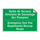 Sortie de Secours Itinéraire de /.../ - Emergency Exit Fire Department /.../