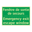 Fenêtre de sortie de secours - Emergency exit escape window