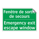 Fenêtre de sortie de secours - Emergency exit escape window