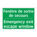 Fenêtre de sortie de secours - Emergency exit escape window