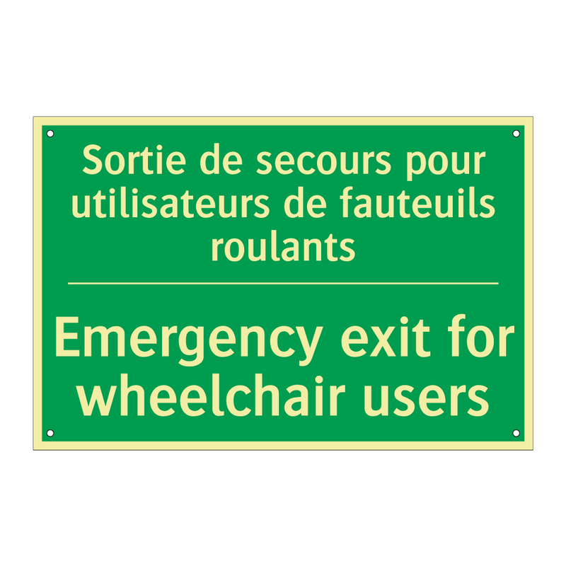 Sortie de secours pour utilisateurs /.../ - Emergency exit for wheelchair /.../