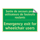 Sortie de secours pour utilisateurs /.../ - Emergency exit for wheelchair /.../