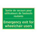 Sortie de secours pour utilisateurs /.../ - Emergency exit for wheelchair /.../