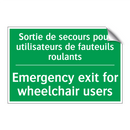 Sortie de secours pour utilisateurs /.../ - Emergency exit for wheelchair /.../