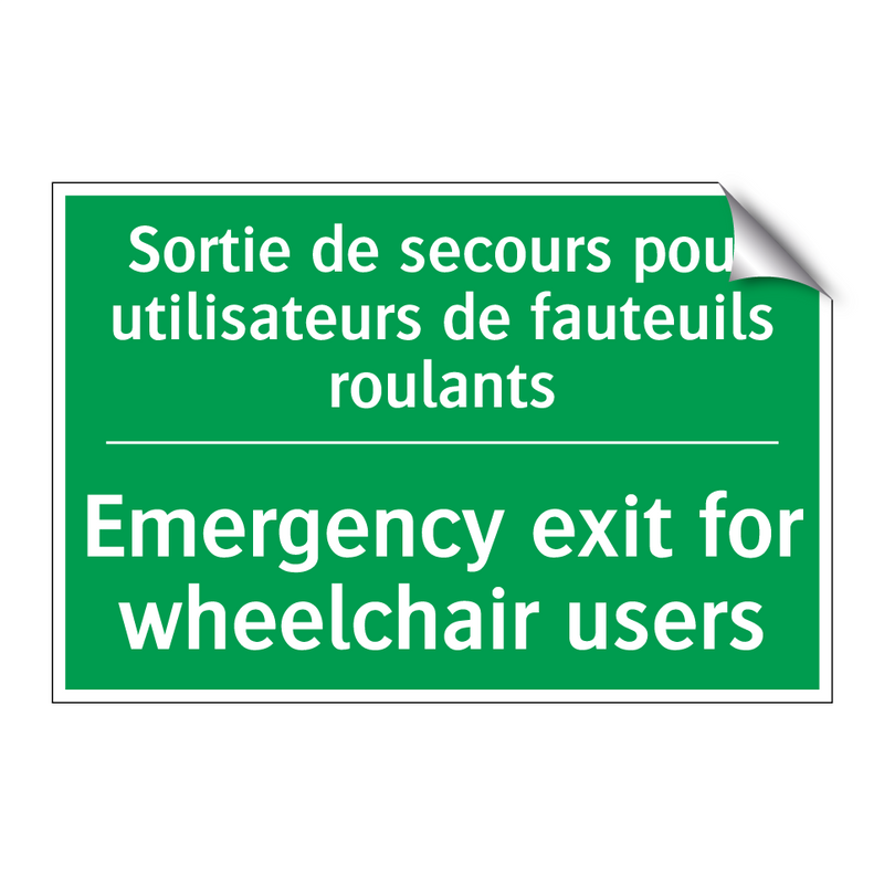 Sortie de secours pour utilisateurs /.../ - Emergency exit for wheelchair /.../