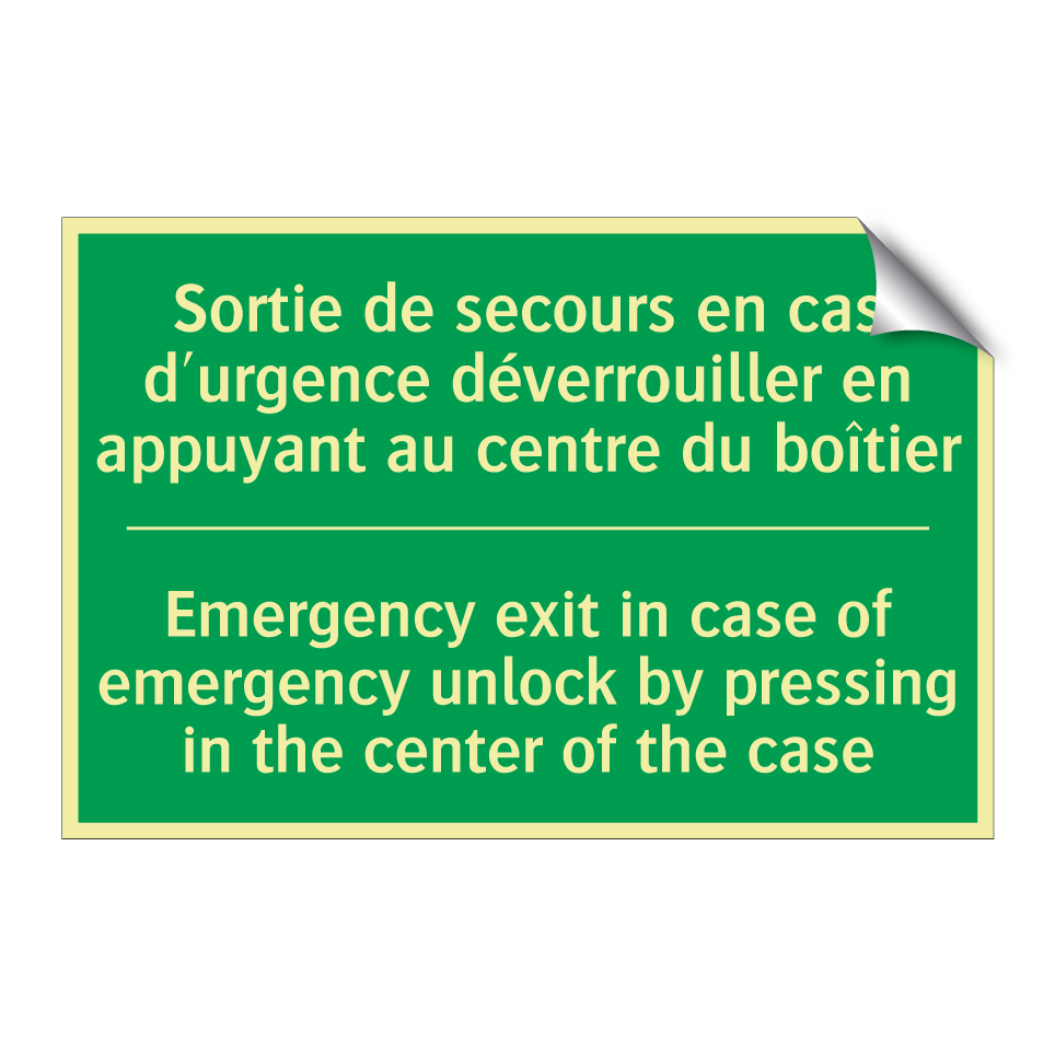 Sortie de secours en cas d'urgence /.../ - Emergency exit in case of emergency /.../