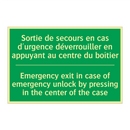 Sortie de secours en cas d'urgence /.../ - Emergency exit in case of emergency /.../