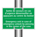 Sortie de secours en cas d'urgence /.../ - Emergency exit in case of emergency /.../