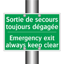 Sortie de secours toujours dégagée /.../ - Emergency exit always keep clear /.../