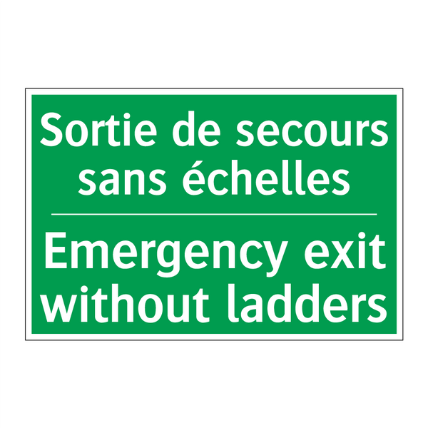 Sortie de secours sans échelles /.../ - Emergency exit without ladders