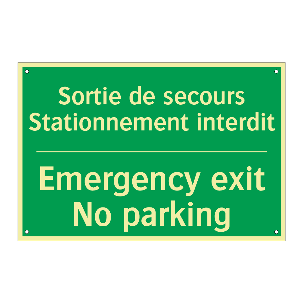 Sortie de secours Stationnement /.../ - Emergency exit No parking