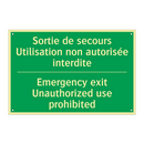 Sortie de secours Utilisation /.../ - Emergency exit Unauthorized use /.../