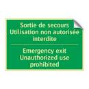Sortie de secours Utilisation /.../ - Emergency exit Unauthorized use /.../