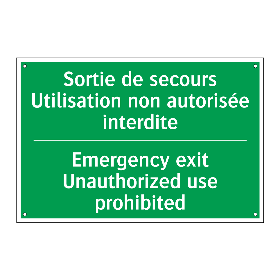 Sortie de secours Utilisation /.../ - Emergency exit Unauthorized use /.../