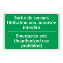 Sortie de secours Utilisation /.../ - Emergency exit Unauthorized use /.../