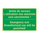 Sortie de secours L'utilisation /.../ - Emergency exit Unauthorized use /.../