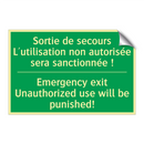 Sortie de secours L'utilisation /.../ - Emergency exit Unauthorized use /.../