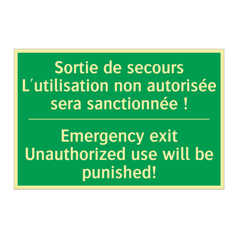 Sortie de secours L'utilisation /.../ - Emergency exit Unauthorized use /.../
