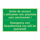 Sortie de secours L'utilisation /.../ - Emergency exit Unauthorized use /.../