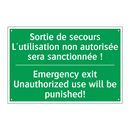 Sortie de secours L'utilisation /.../ - Emergency exit Unauthorized use /.../