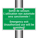 Sortie de secours L'utilisation /.../ - Emergency exit Unauthorized use /.../