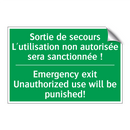 Sortie de secours L'utilisation /.../ - Emergency exit Unauthorized use /.../