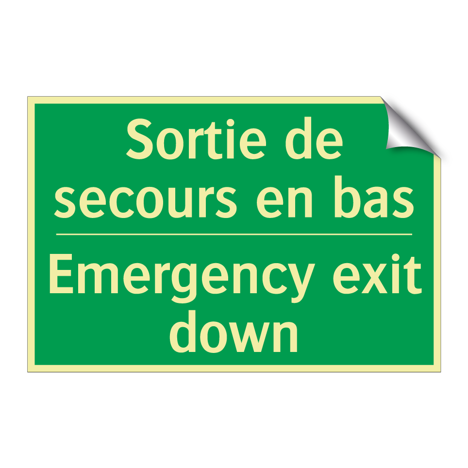 Sortie de secours en bas - Emergency exit down