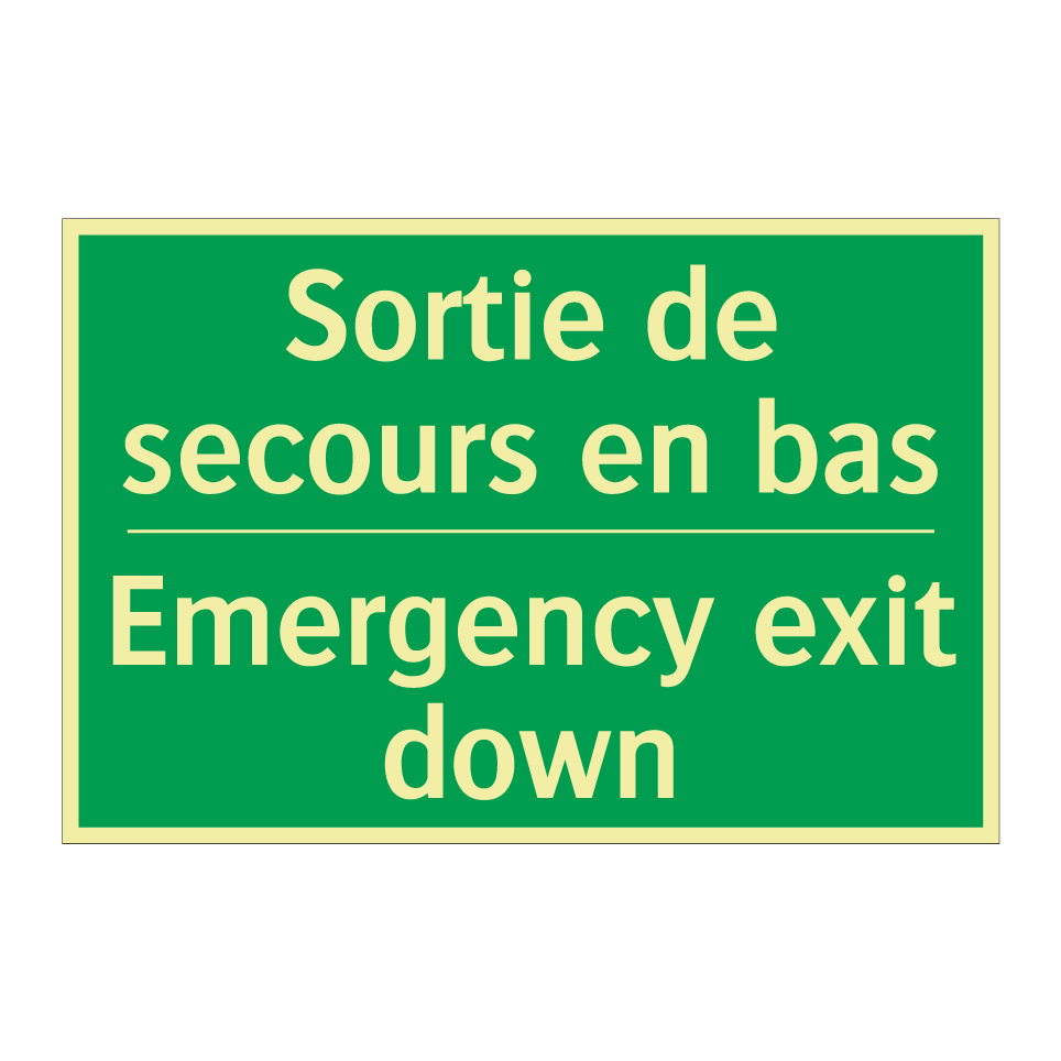 Sortie de secours en bas - Emergency exit down