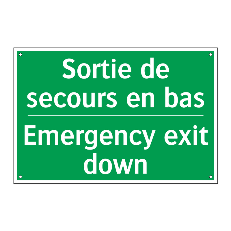 Sortie de secours en bas - Emergency exit down