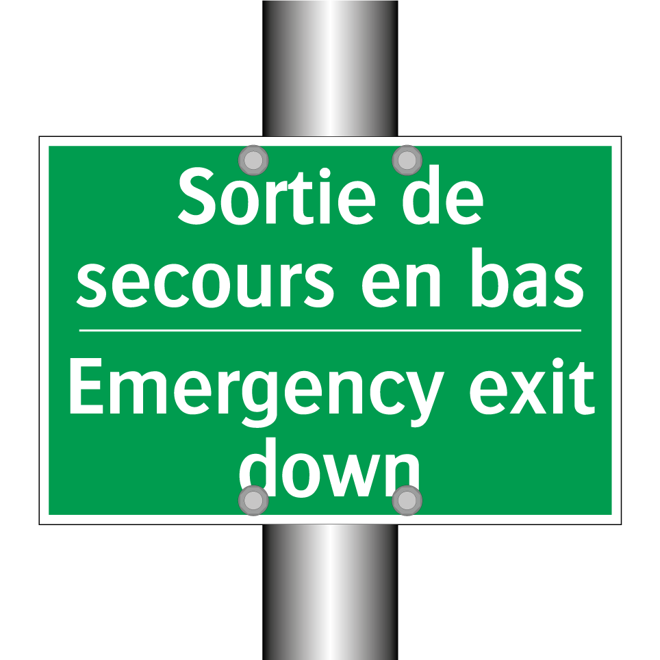 Sortie de secours en bas - Emergency exit down