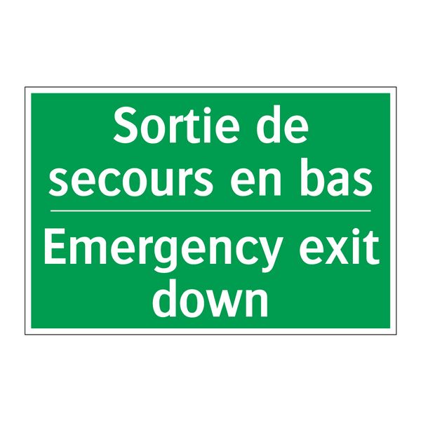 Sortie de secours en bas - Emergency exit down