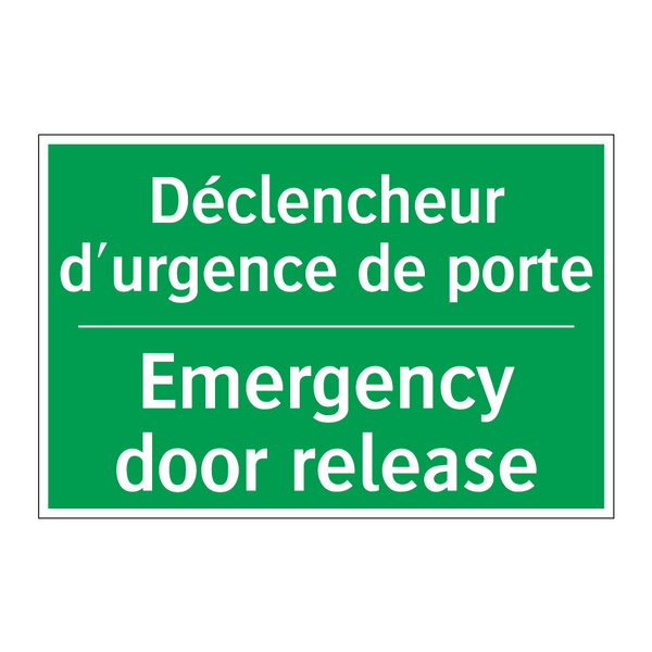 Déclencheur d'urgence de porte - Emergency door release