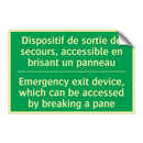 Dispositif de sortie de secours, /.../ - Emergency exit device, which can /.../
