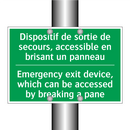 Dispositif de sortie de secours, /.../ - Emergency exit device, which can /.../