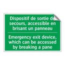 Dispositif de sortie de secours, /.../ - Emergency exit device, which can /.../